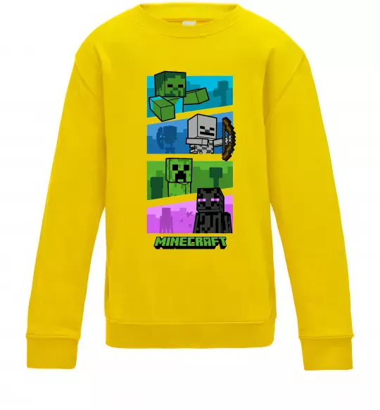 Детский Свитшот Minecraft Characters Солнечно желтый фото