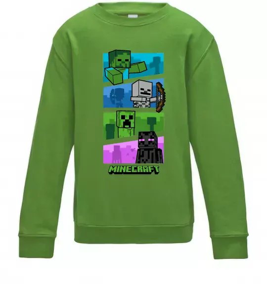 Детский Свитшот Minecraft Characters Лаймовый фото