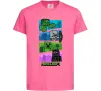Дитяча футболка Minecraft Characters Яскраво-рожевий фото