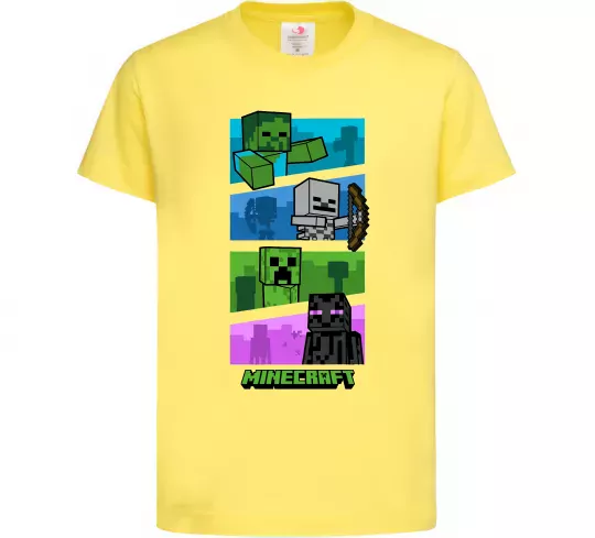 Дитяча футболка Minecraft Characters Лимонний фото