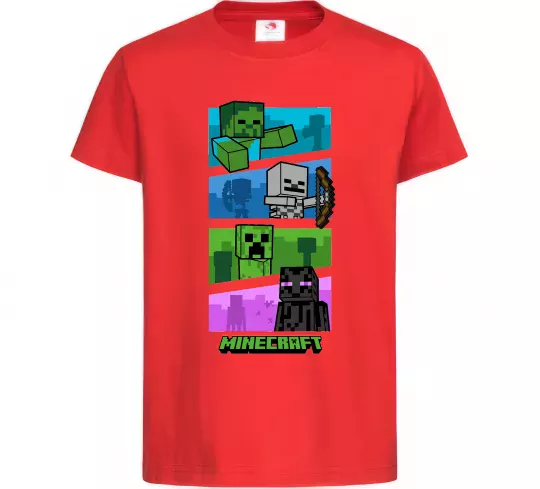 Дитяча футболка Minecraft Characters Червоний фото