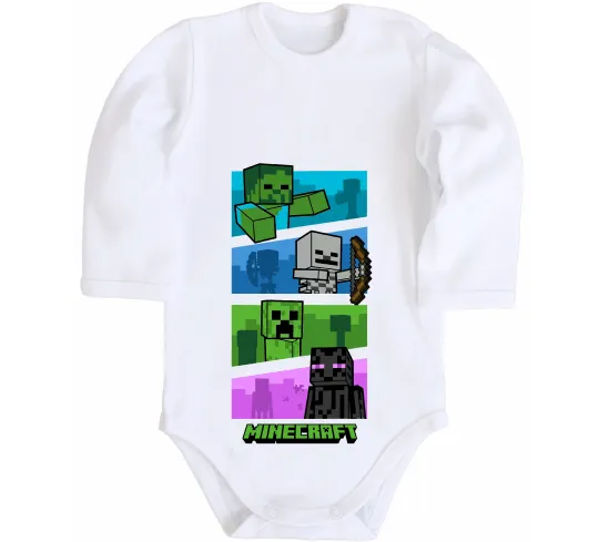 Дитячий бодік Minecraft Characters Білий фото