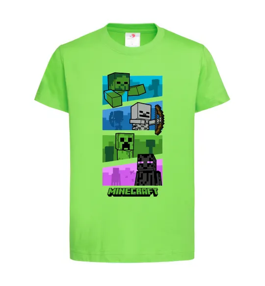 Детская футболка Minecraft Characters Лаймовый фото