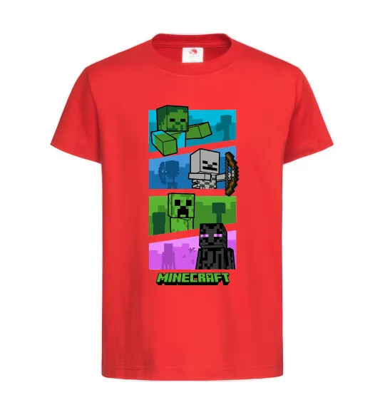 Детская футболка Minecraft Characters Красный фото