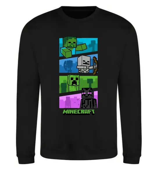 Свитшот Minecraft Characters Черный фото