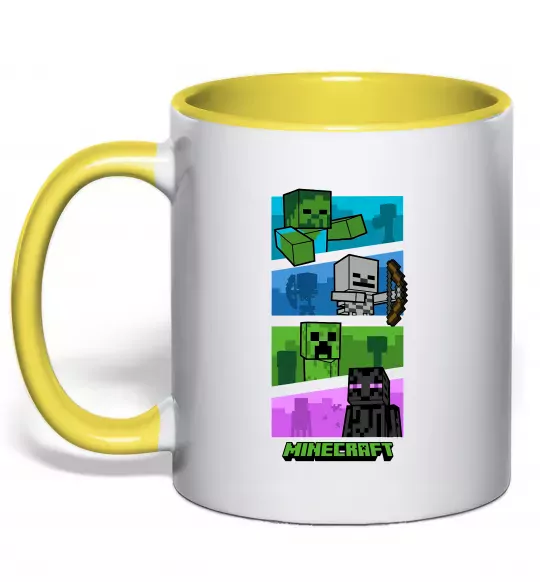 Чашка с цветной ручкой Minecraft Characters Солнечно желтый фото