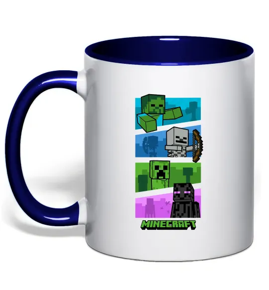 Чашка с цветной ручкой Minecraft Characters Глубокий темно-синий фото