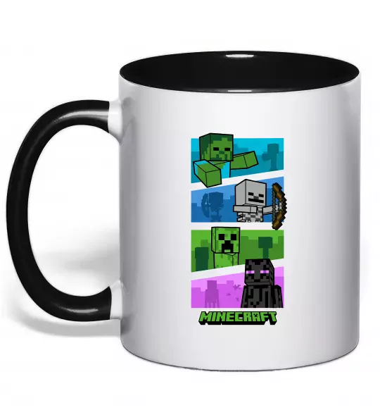 Чашка с цветной ручкой Minecraft Characters Черный фото