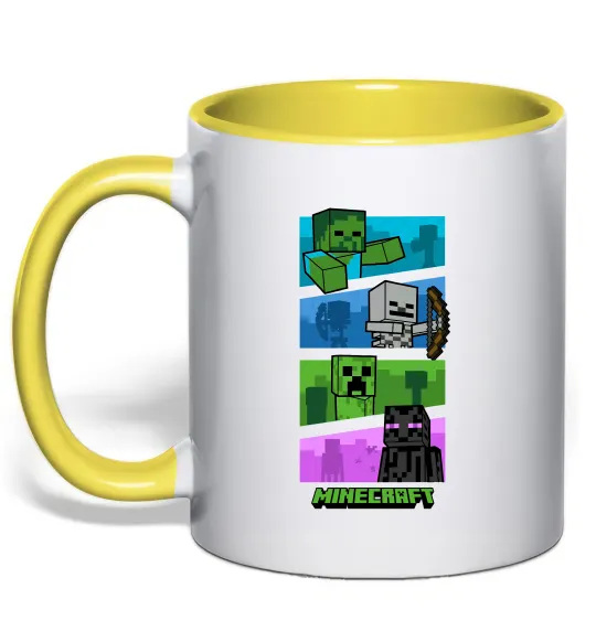 Чашка с цветной ручкой Minecraft Characters Лимонный фото