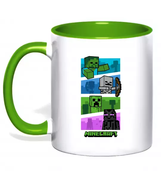 Чашка с цветной ручкой Minecraft Characters Зеленый фото