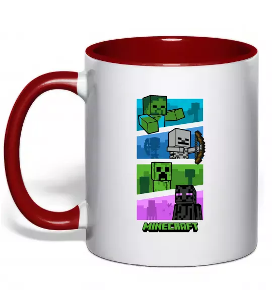 Чашка с цветной ручкой Minecraft Characters Красный фото
