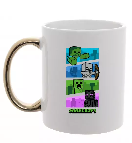 Чашка с цветной ручкой Minecraft Characters Золото фото