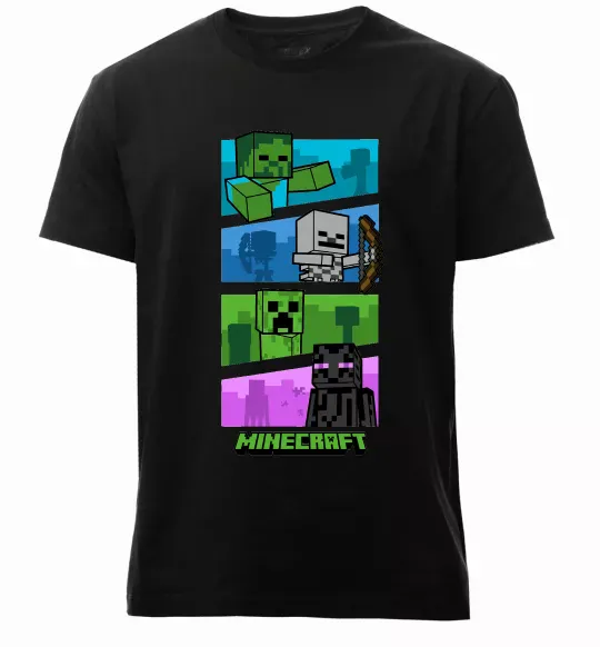 Мужская премиум футболка Minecraft Characters Черный фото