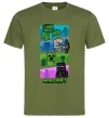 Мужская футболка Minecraft Characters Оливковый фото