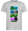 Мужская футболка Minecraft Characters Серый фото