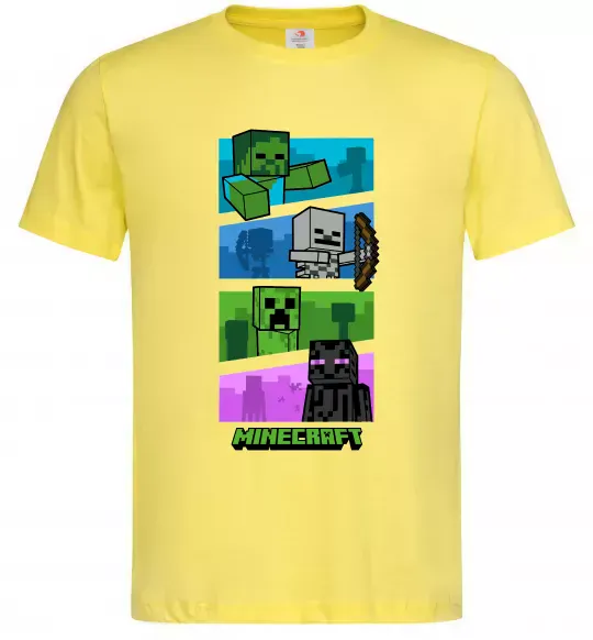 Мужская футболка Minecraft Characters Лимонный фото
