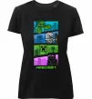 Женская премиум футболка Minecraft Characters Черный фото
