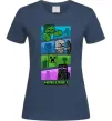 Женская футболка Minecraft Characters Темно-синий фото