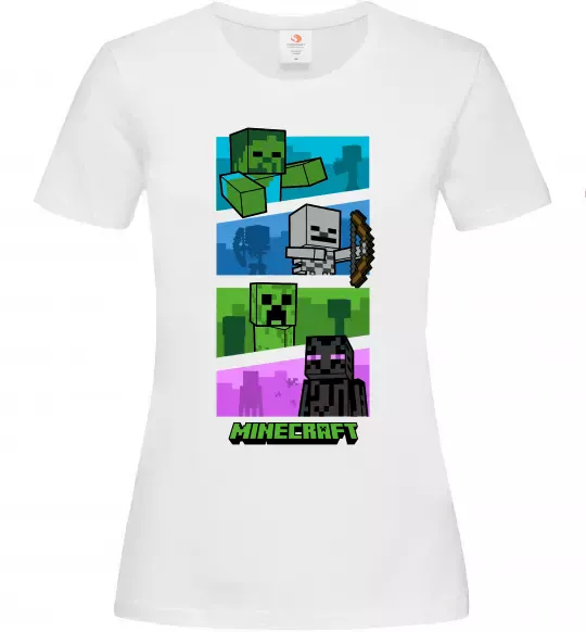 Женская футболка Minecraft Characters Белый фото
