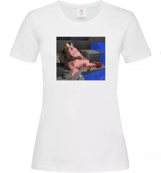 Женская футболка Minecraft Cats Белый фото