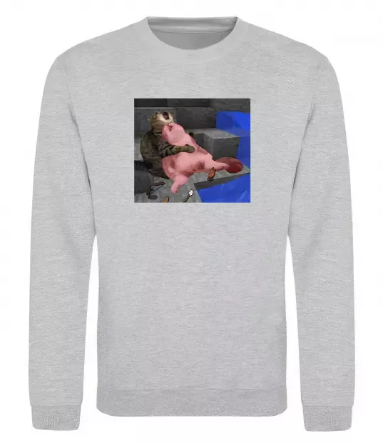 Свитшот Minecraft Cats Серый меланж фото