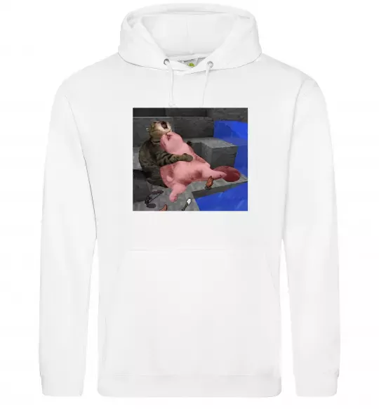 Жіноча толстовка (худі) Minecraft Cats Білий фото