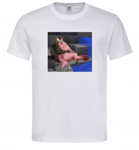 Чоловіча футболка Minecraft Cats Білий фото