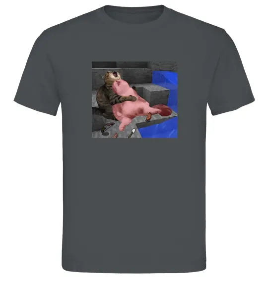 Чоловіча футболка Minecraft Cats Графіт фото