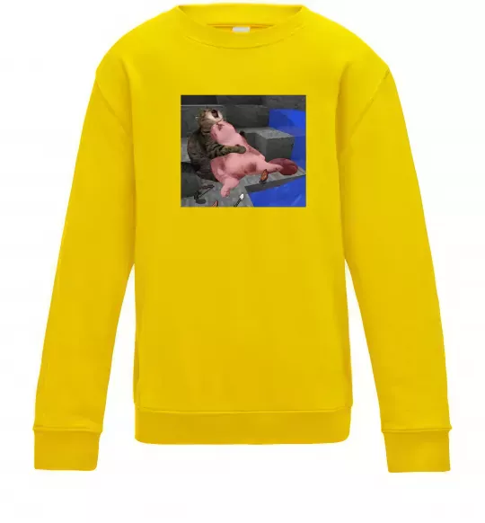 Детский Свитшот Minecraft Cats Солнечно желтый фото