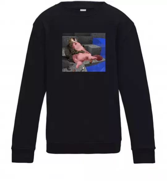 Детский Свитшот Minecraft Cats Черный фото