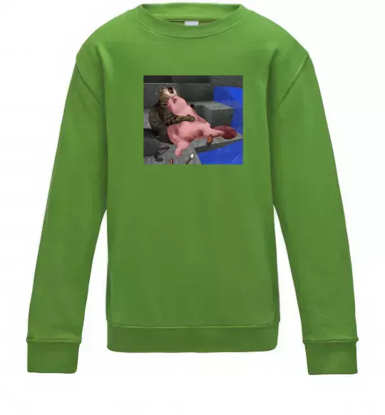 Детский Свитшот Minecraft Cats Лаймовый фото