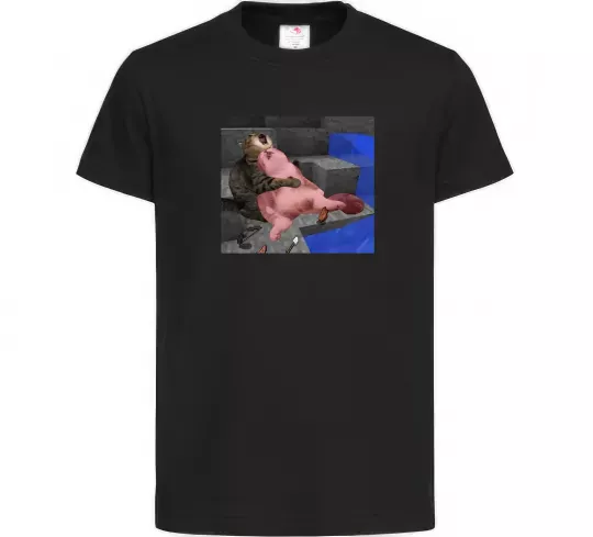 Дитяча футболка Minecraft Cats Чорний фото