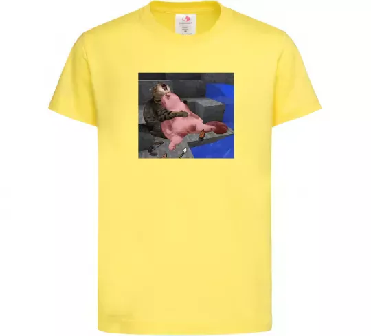 Дитяча футболка Minecraft Cats Лимонний фото