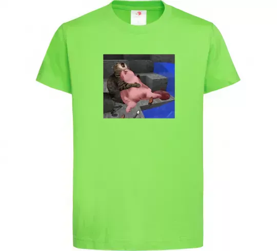 Дитяча футболка Minecraft Cats Лаймовий фото