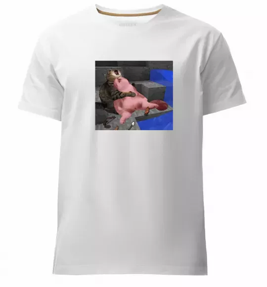 Мужская премиум футболка Minecraft Cats Белый фото