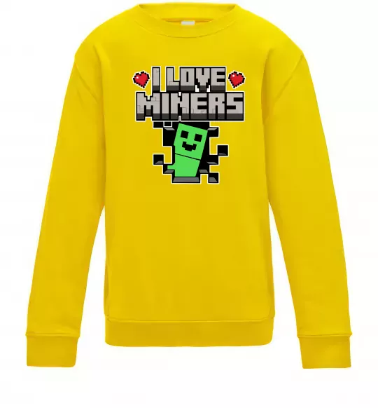 Детский Свитшот I love miners Солнечно желтый фото