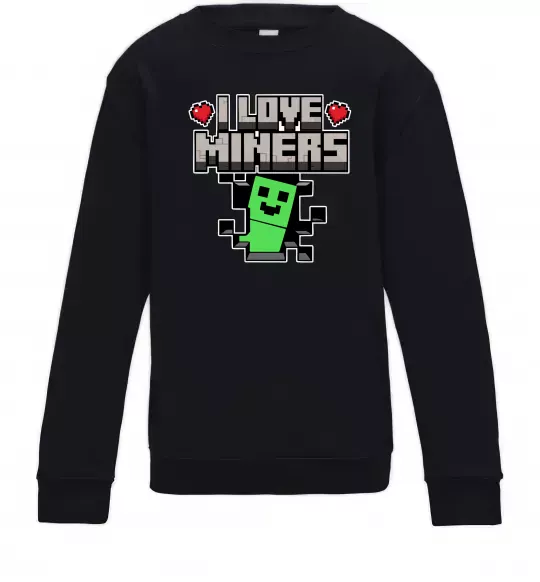 Детский Свитшот I love miners Черный фото