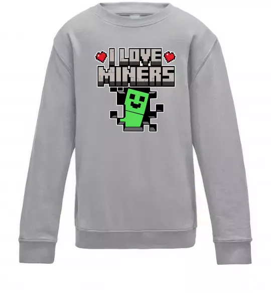 Детский Свитшот I love miners Серый меланж фото