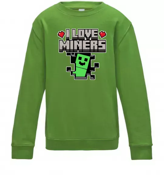 Детский Свитшот I love miners Лаймовый фото