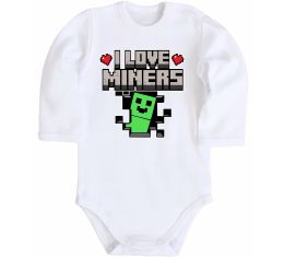 Детский боди I love miners