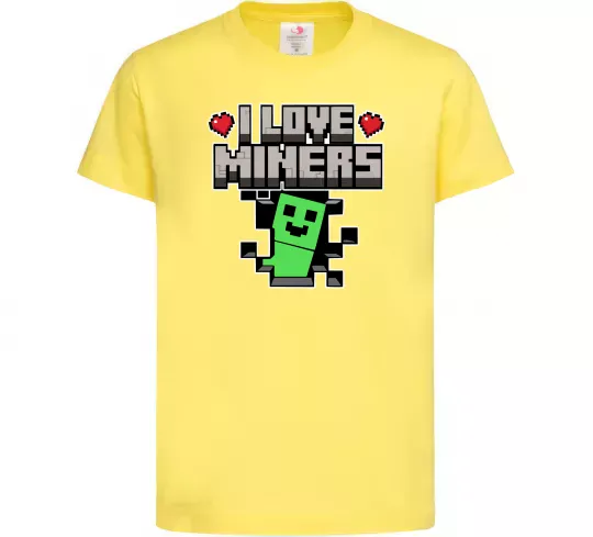 Дитяча футболка I love miners Лимонний фото