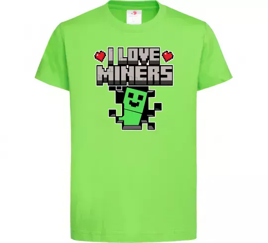 Дитяча футболка I love miners Лаймовий фото