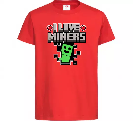 Дитяча футболка I love miners Червоний фото