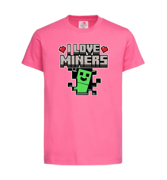 Детская футболка I love miners Ярко-розовый фото