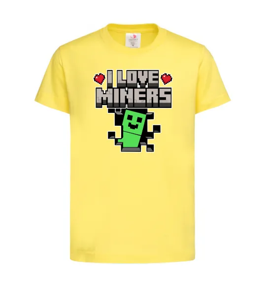 Детская футболка I love miners Лимонный фото