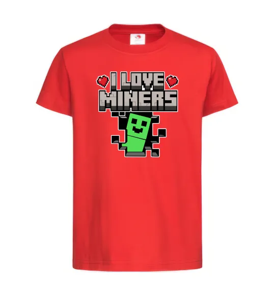 Детская футболка I love miners Красный фото