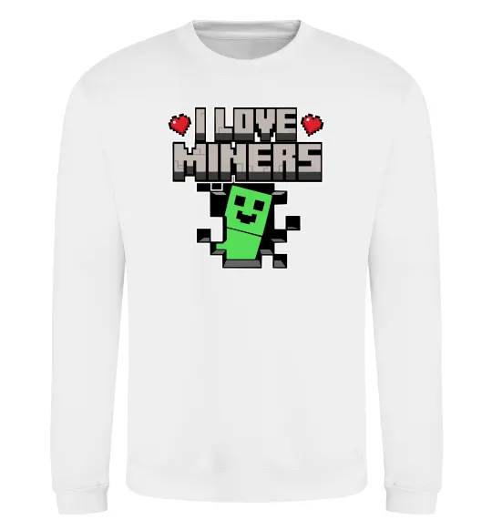 Світшот I love miners Білий фото