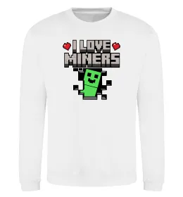 Світшот I love miners Білий фото