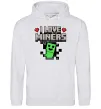 Мужская толстовка (худи) I love miners Серый меланж фото