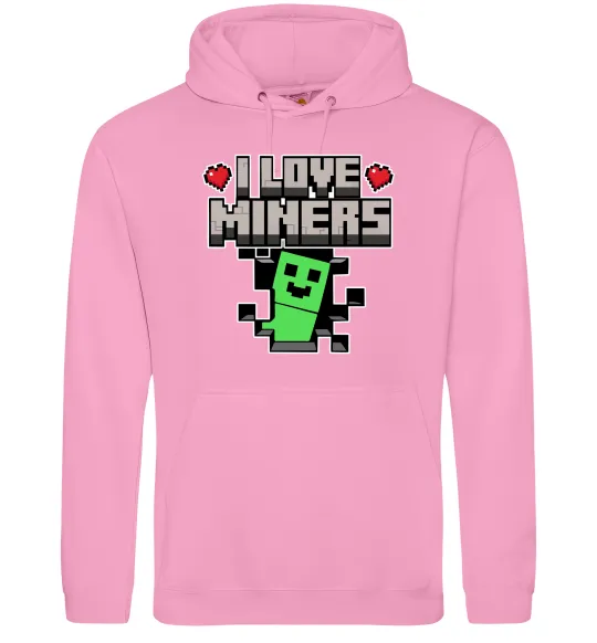 Женская толстовка (худи) I love miners Розовый фото